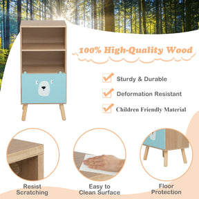 HONEY JOY 3-Tier Kids Wooden Bookshelf, Storage Shelf for Toddlers