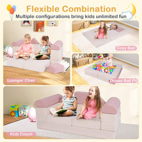 9-Piece Modular Kids Play Couch with Machine-washable Covers