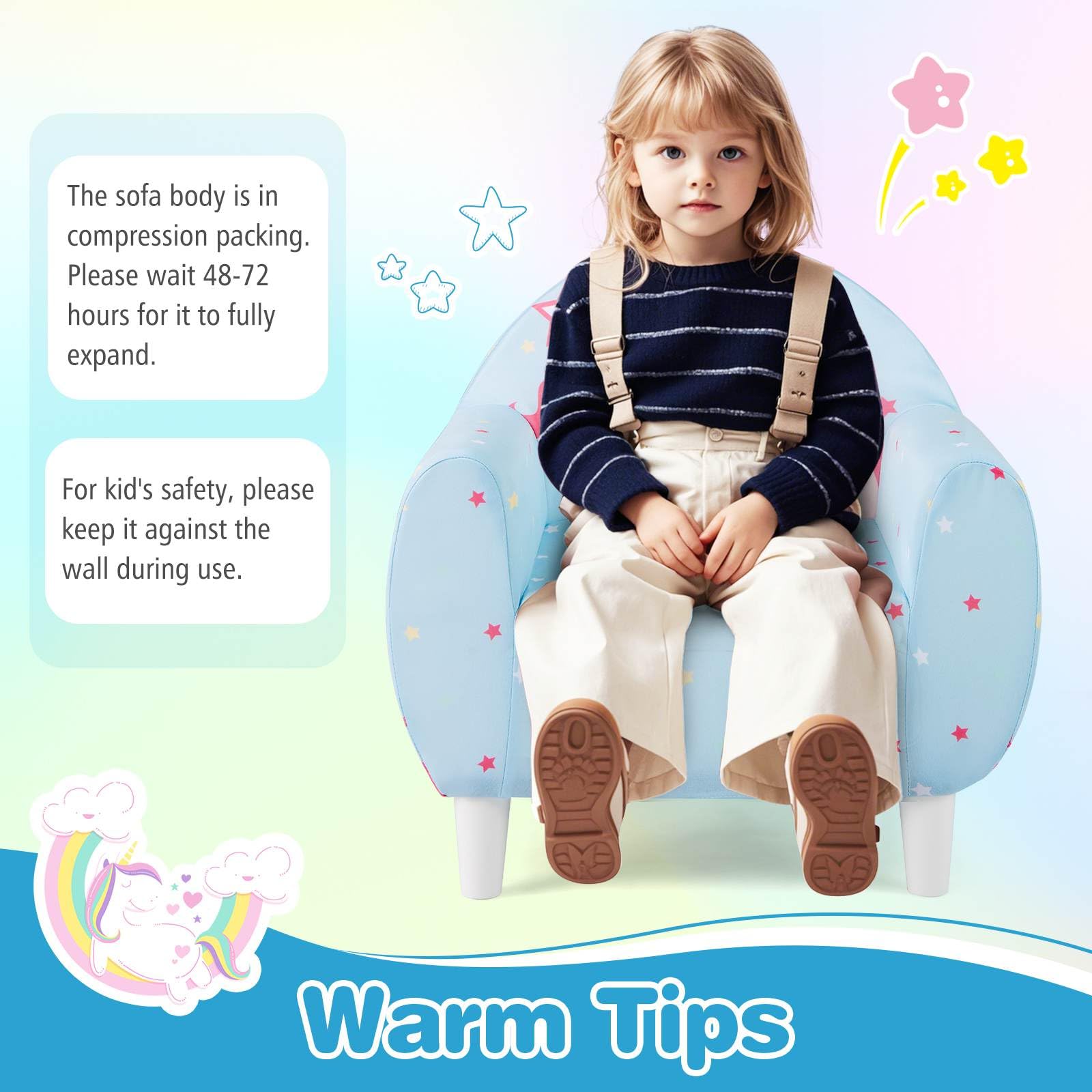 HONEY JOY Kids Sofa, Toddler Upholstered Armchair
