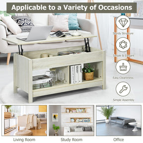 Giantex Lift Up Top Coffee Table, Wood Living Room Table w/ Hidden Storage Shelf & Open Compartment