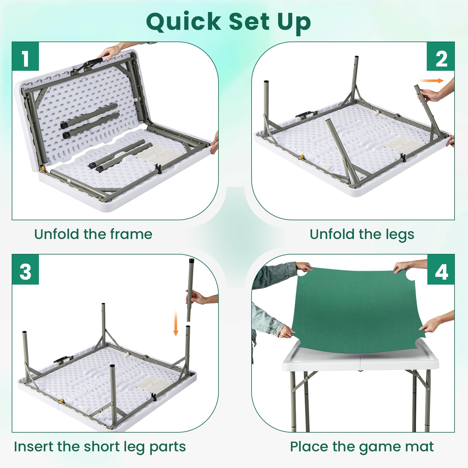 Giantex 90cm Folding Mahjong Table, 4 Player Game Card Table w/Cup Holders & Smooth Felt Mat