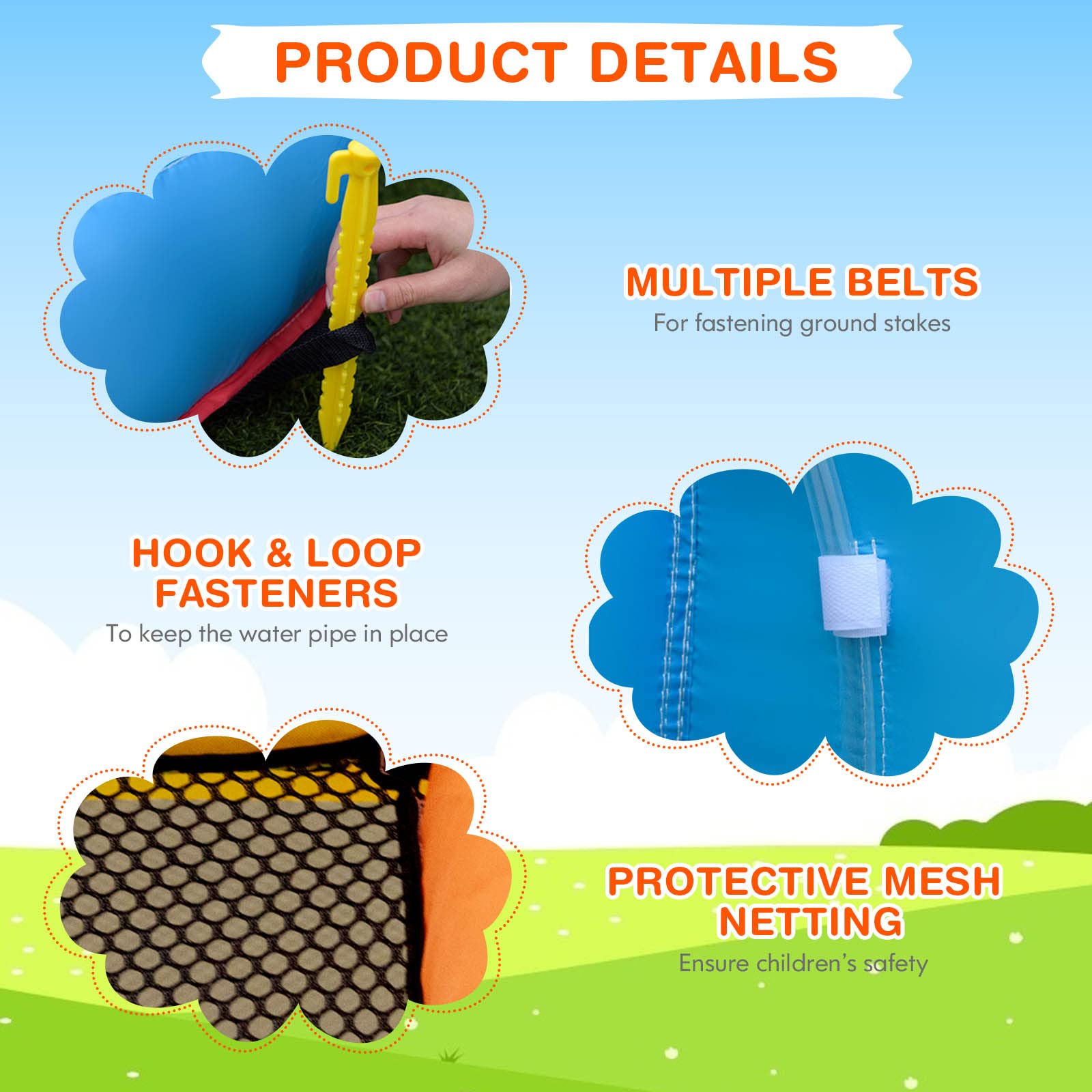 HONEY JOY Inflatable Water Slide Bouncer, Children Wet & Dry Bounce House with Climbing Wall