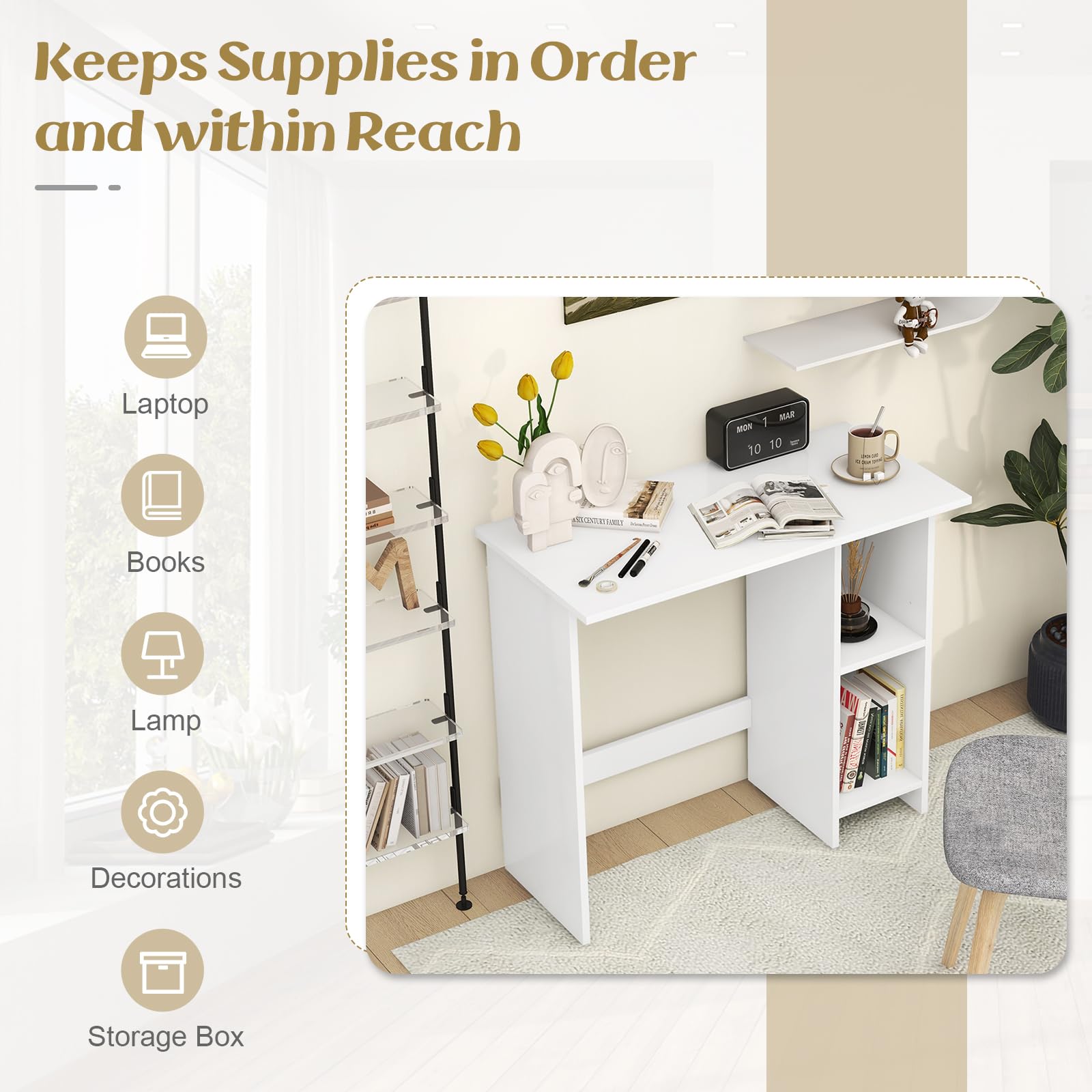 Small Computer Desk with Storage