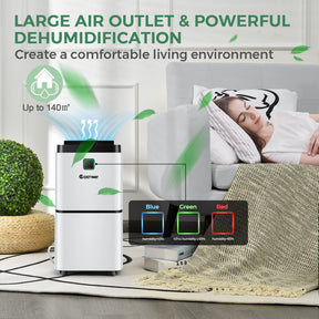 12L 140㎡ Dehumidifier with 3 Modes and 12H Timer and LED Indicator