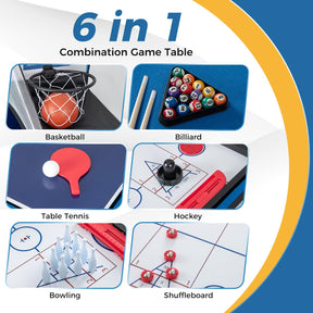Giantex 6 in 1 Multi Game Table, Combo Game Table