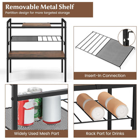 Giantex Industrial Entryway Table, Sofa Side Table with Removable Panel & Mesh Shelf