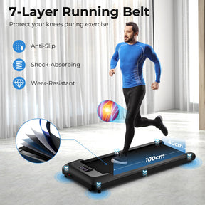 Under Desk Treadmill with Remote Control and LED Display for Home and Office