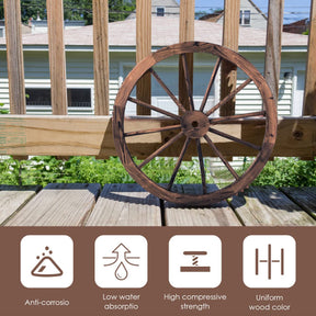Giantex Set of 2 Decorative Wooden Wheels