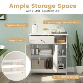 Giantex Bathroom Floor Cabinet, Freestanding Kitchen Cupboard Storage Organizer
