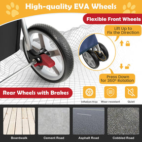 Giantex Folding Dog Stroller for Small Medium Dogs Cats Puppy