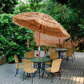 Thatched Patio Umbrella, 1.75m Hawaiian Tiki Umbrella with Carrying Bag