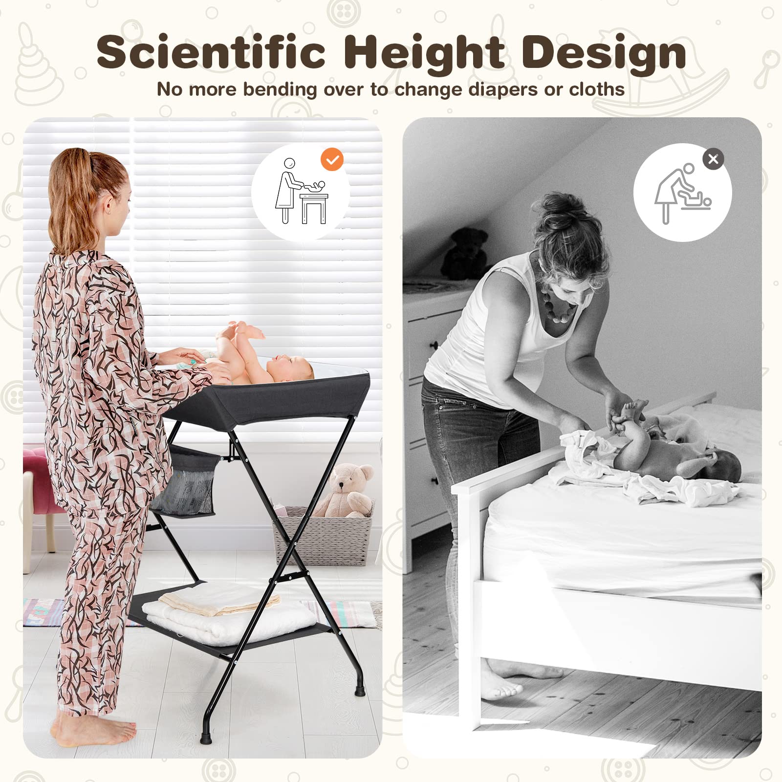 BABY JOY Baby Portable Changing Table
