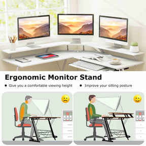 L-shaped Computer Desk with Power Outlet for Home Office