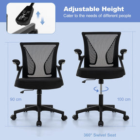 Giantex Ergonomic Office Chair, Adjustable Swivel Task Chair with Flip-Up Armrests
