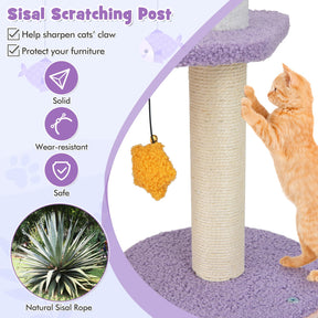Cute Cat Tree for Indoor Cats, 167cm Multi-Level Tall Cat Tower, Purple