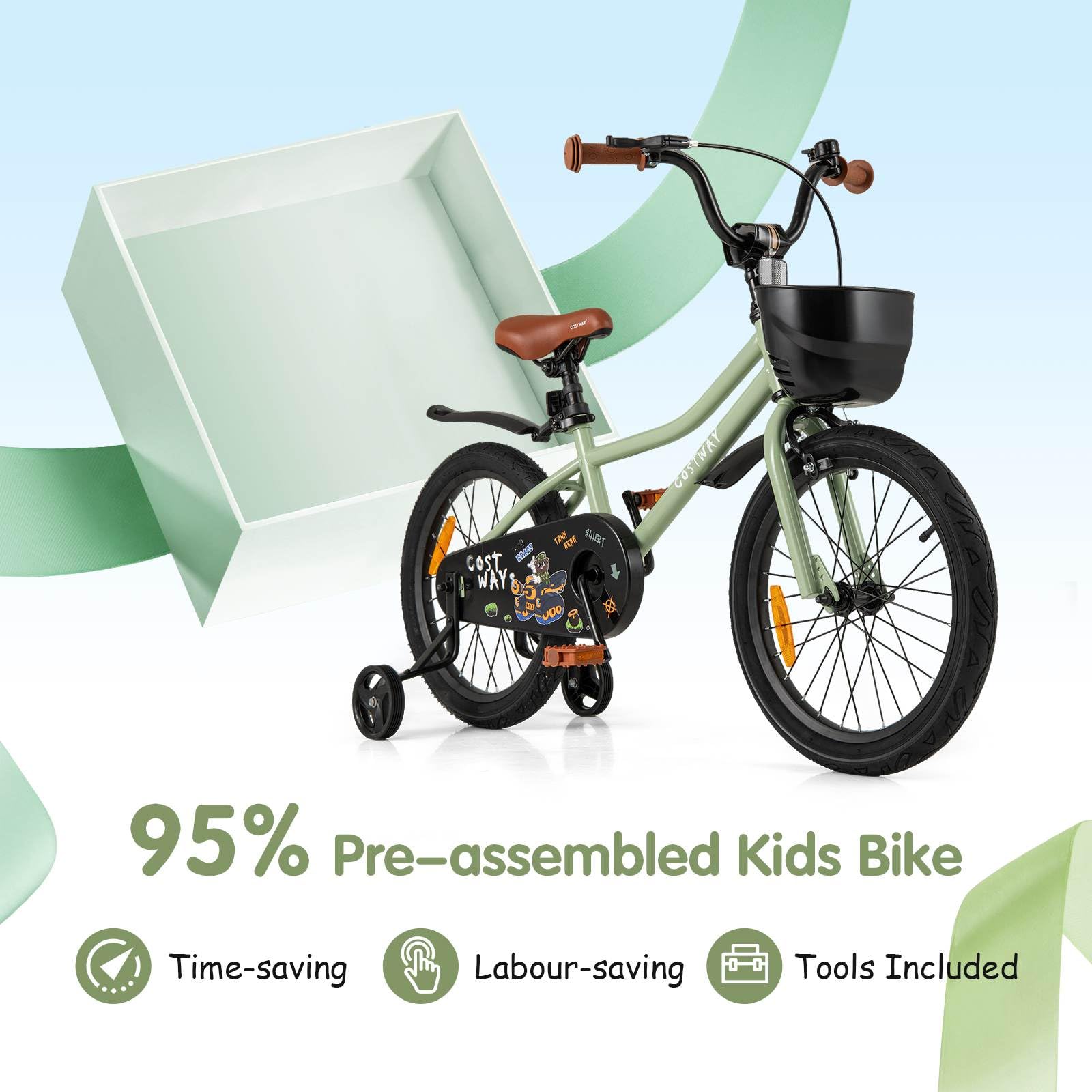 36 cm & 40 cm & 46 cm Kid’s Bike with Training Wheels Adjustable Handlebar & Seat