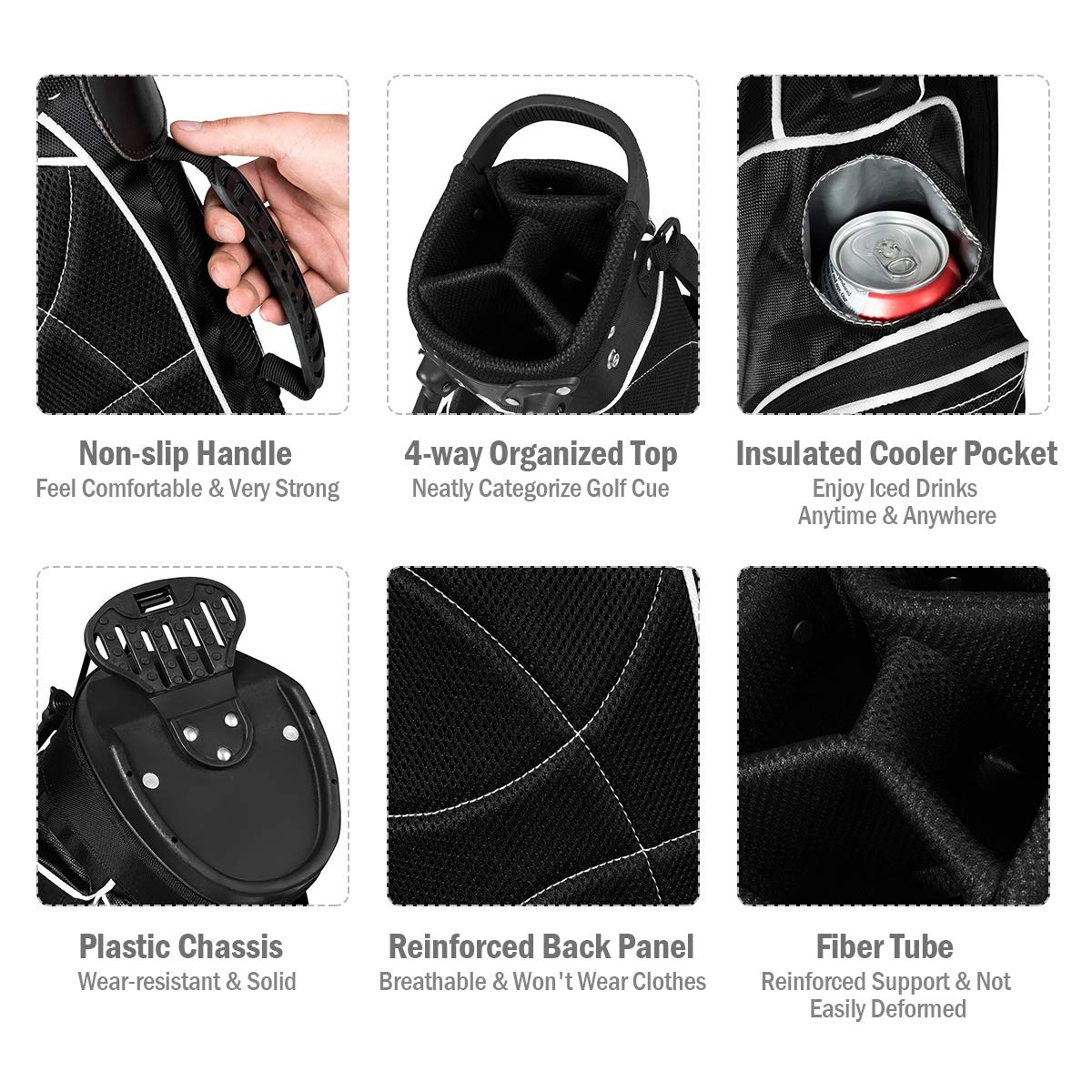 Giantex Lightweight Golf Stand Bag, Organized Golf Club Bag, Easy Carry