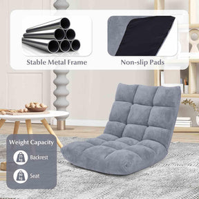 Floor Chair with 14 Adjustable Angles, Gaming Sofa w/High-Resilience Foam & Removable Cover