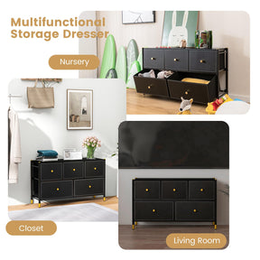 Giantex Dresser with 5 Drawers, Fabric Dresser Tower