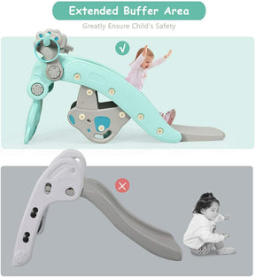 HONEY JOY 4-in-1 Kids Rocking Horse, Portable Toddler Ride On Rocking Toy with Slide