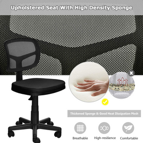 Giantex Low-Back Office Chair, Armless Computer Chair w/Y-Shaped Support