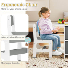 HONEY JOY Kids Table and Chair Set, Toddler Wooden Activity Table