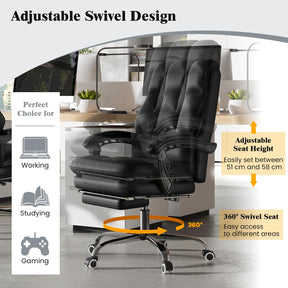 Ergonomic Office Chair PU Leather Computer Chair with Adjustable Swivel Seat