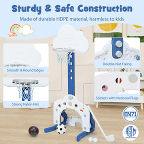 HONEY JOY Kids Basketball Hoop, 3 in 1 Toddler Sports Activity Center