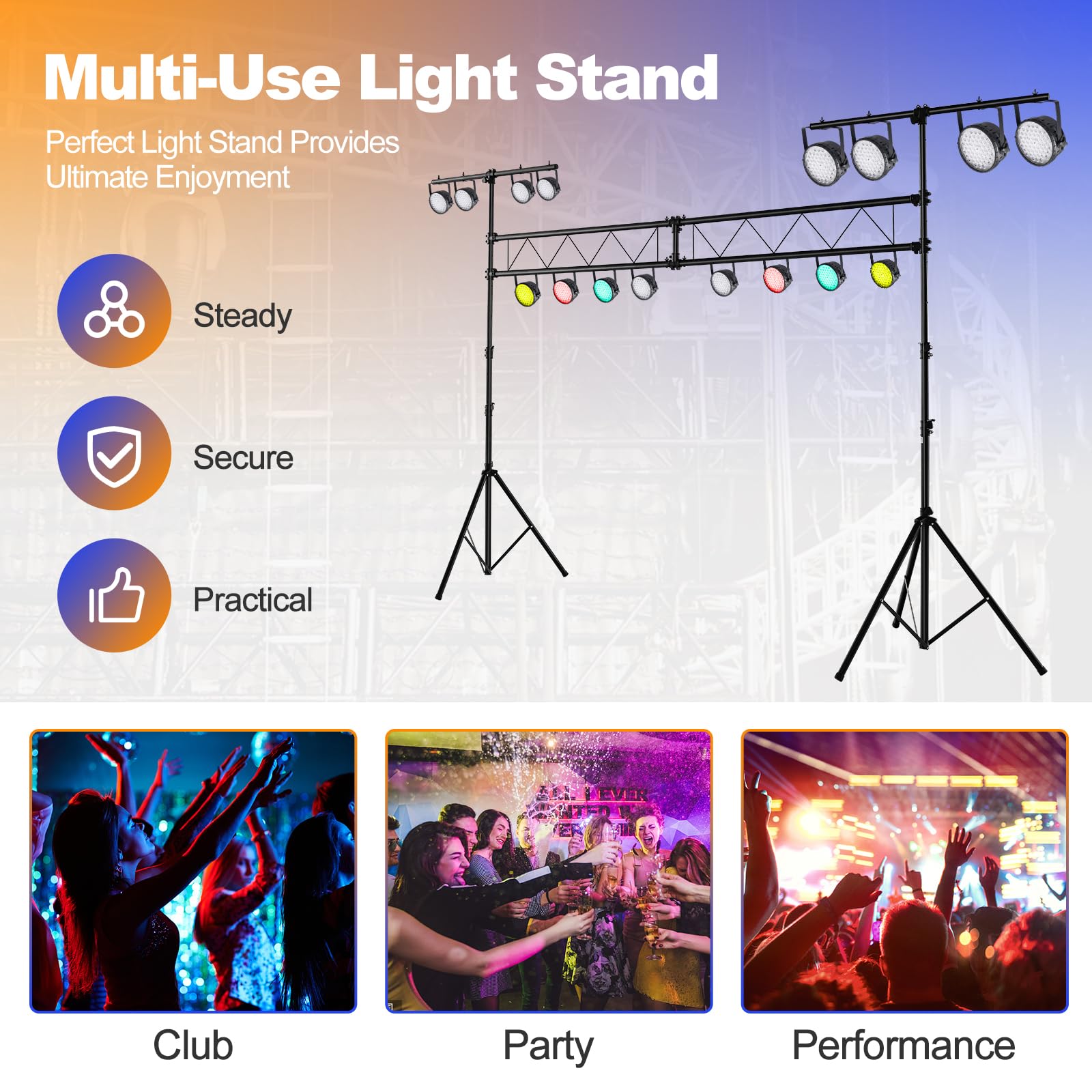 Giantex 4m Lighting Truss System, Heavy Duty Metal Lighting Stand with Adjustable Height