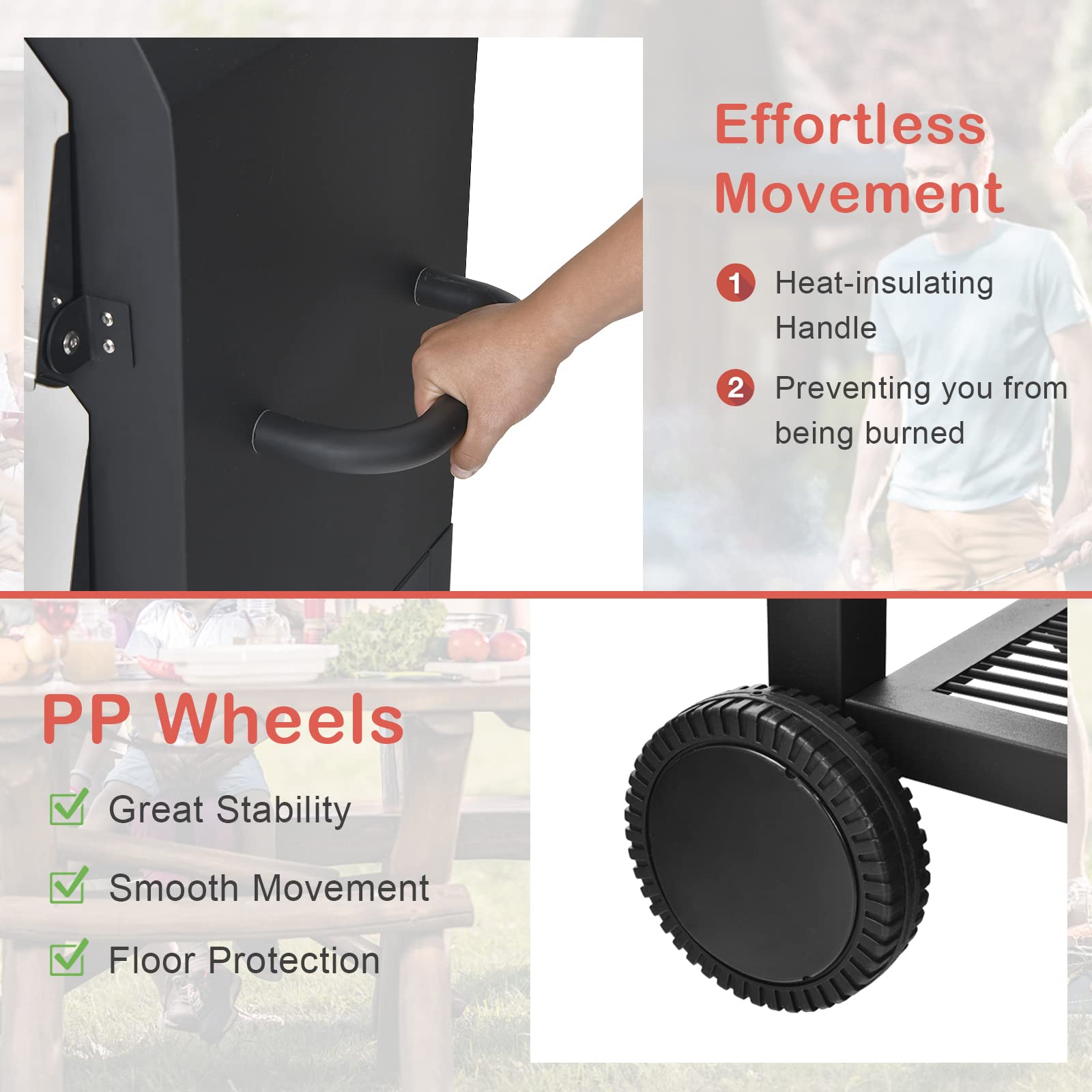 Portable Outdoor Pizza Oven, Patio Pizza Grill, Wood-fired Pizza Maker w/Pizza Stone, Waterproof Cover and Pizza Peel