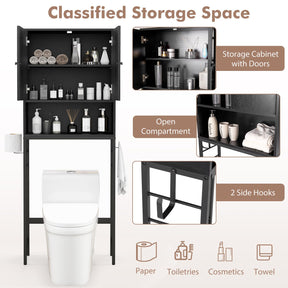 ver The Toilet Storage Cabinet, Free Standing Toilet Rack w/ 2 Doors