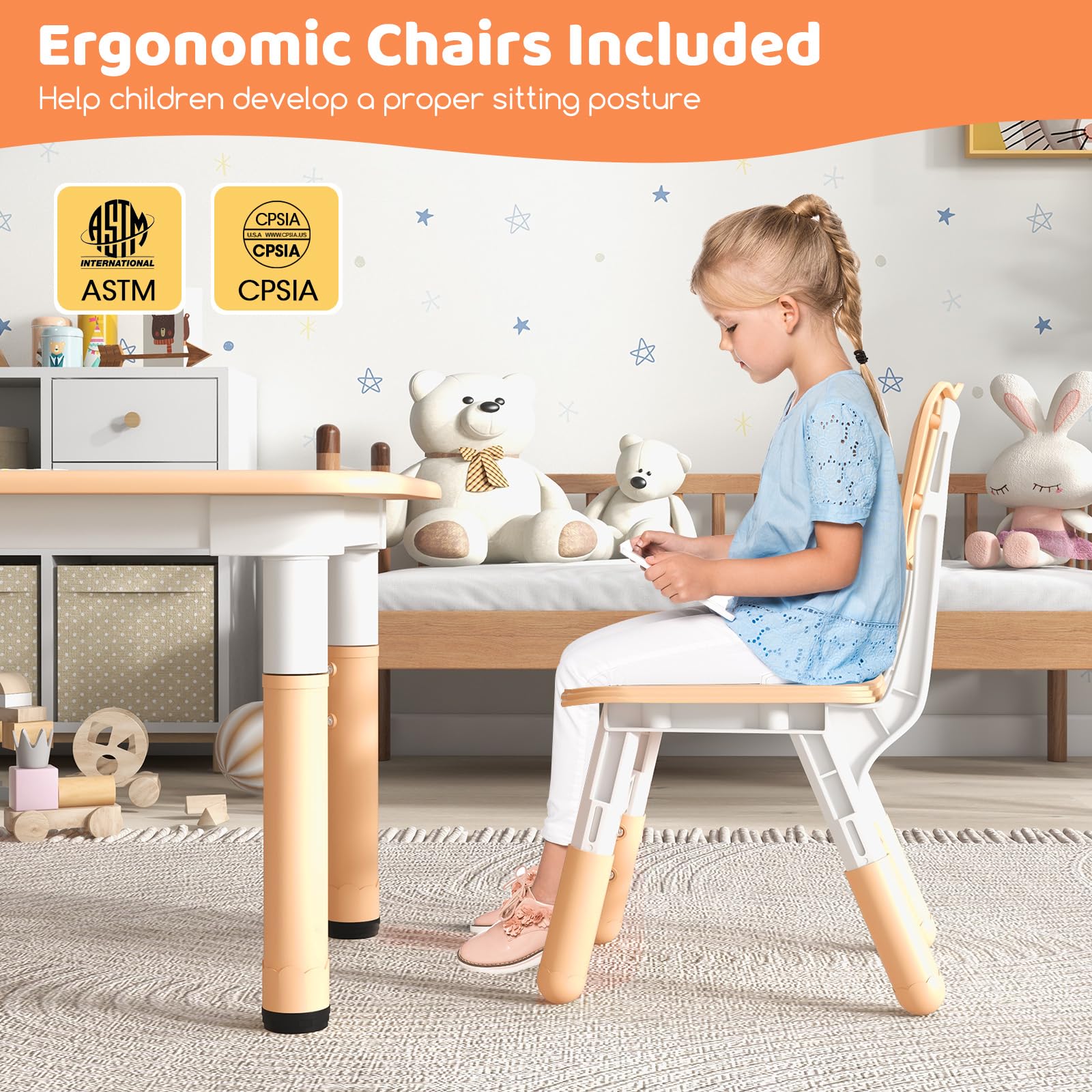 Kids Table and 4 Chairs Set