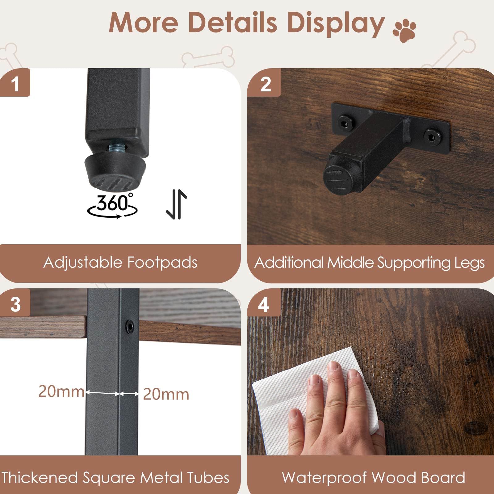 Dog Crate Furniture w/Storage Shelves