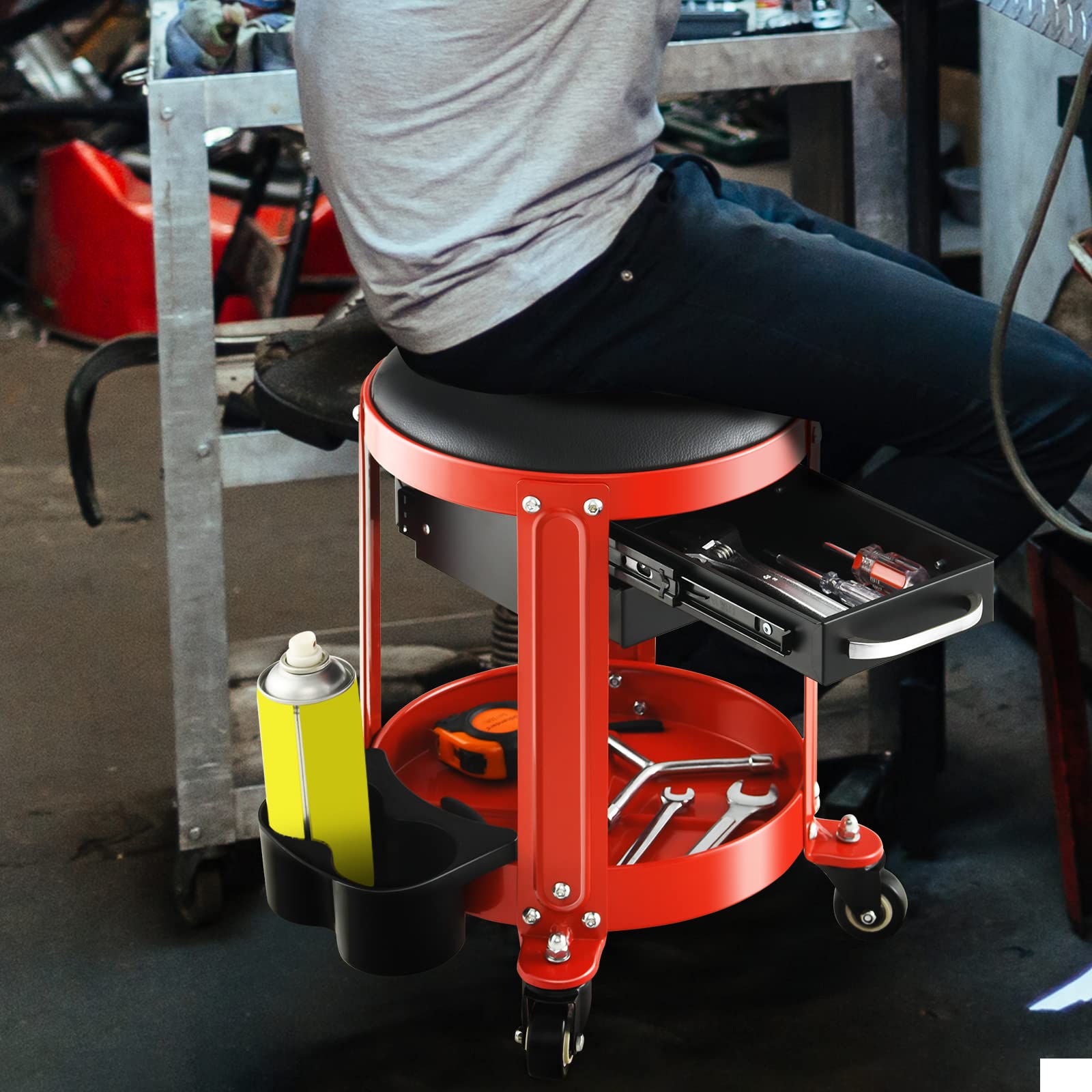 150 kg Capacity Workshop Creeper Seat, Rolling Mechanic Stool