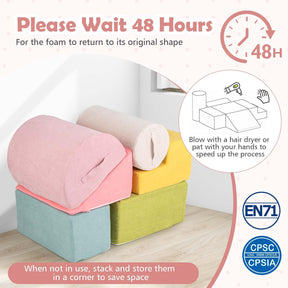 6-Piece Baby Climbing Blocks Kids Indoor Soft Play Structure