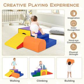 BABY JOY 4-Piece Kids Climb and Crawl Foam Block Play Set, Toddler Soft Building Blocks