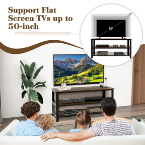 Giantex Console Table TV Stand for 50-Inch Flat Screen TVs, Brown