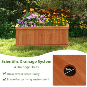 Raised Garden Bed, Wooden Planter Box with 4 Drainage Holes & Detachable Bottom Panels
