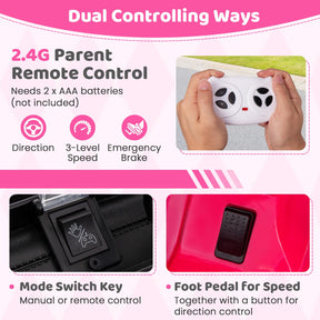 12V Kids Ride on Car Jeep,  Electric Toy Truck Car with Remote Control, Dual Motor,  Wireless Connection, USB Port