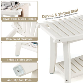 Giantex Shower Bench, Waterproof Bath Spa Shower Stool with Curved Seat