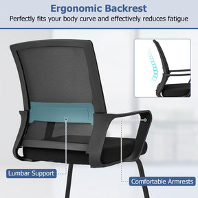 Giantex Office Guest Chair, Conference Reception Chair w/Lumbar Support & Sled Base