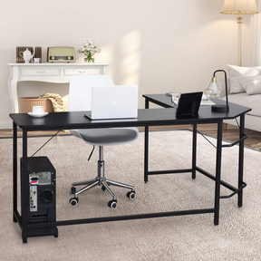 L-Shaped Corner Computer Desk, Home Office Desk PC Laptop Study Table, with CPU Stand