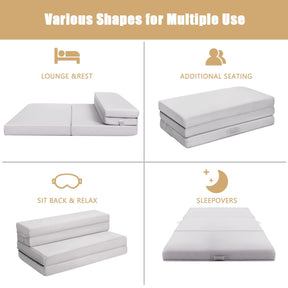 Giantex 10cm Folding Mattress, Portable Sofa Bed Play Mat for Guests Kids