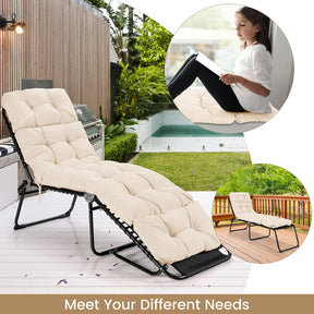 186 x 56cm Patio Lounge Chair Cushion Non-Slip High Back Chair Cushion for Lawn