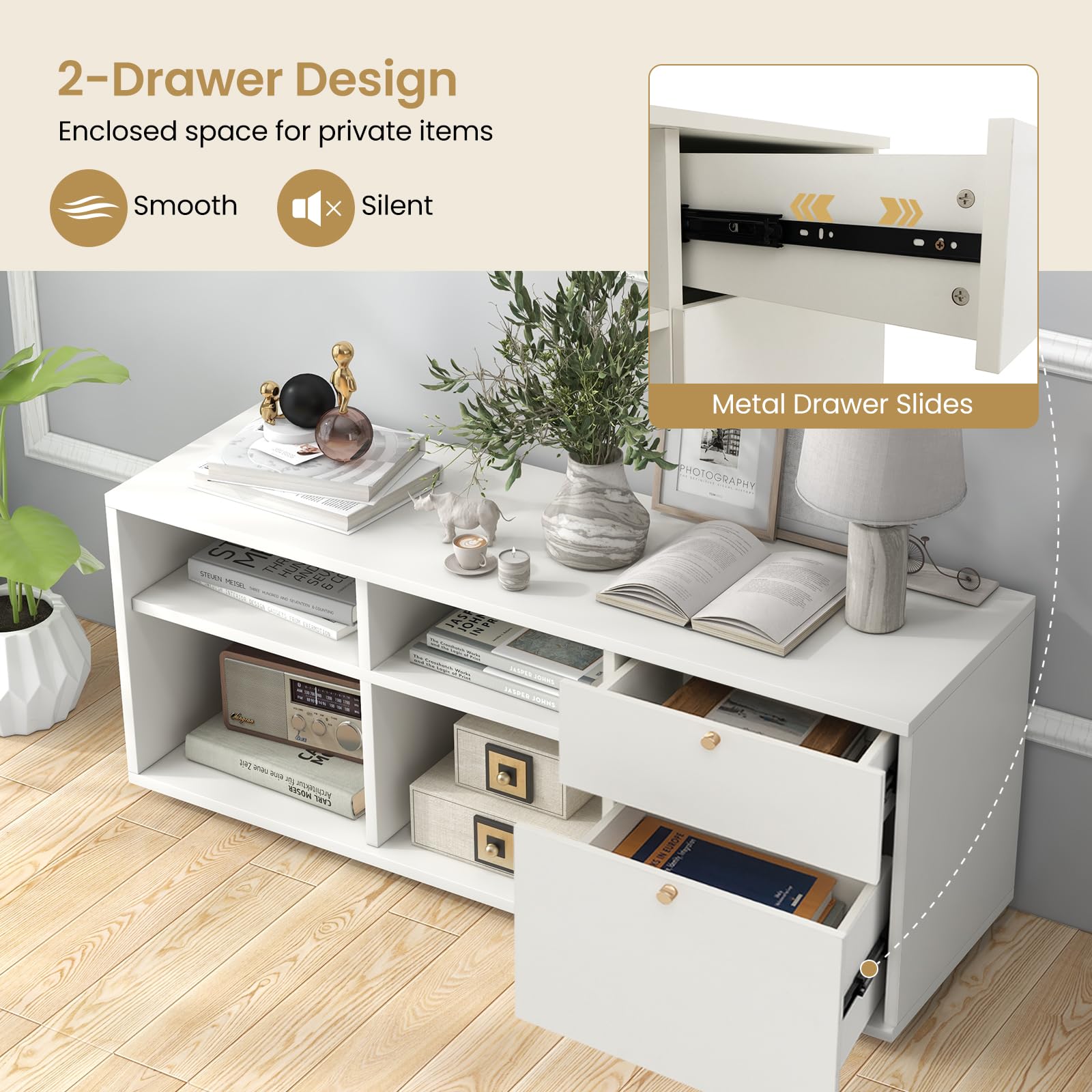 Giantex Storage Cabinet, Entryway Cabinet with 2 Drawers