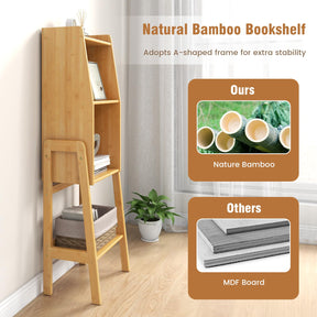 Giantex Bamboo Bookshelf, Modern Bookcase w/Legs