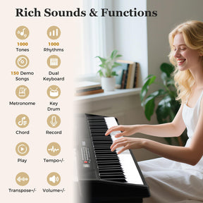 HONEY JOY 88 Keys Foldable Piano Keyboard