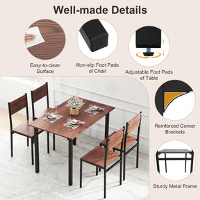 Dining Table Set for 4, Modern 5-Piece Kitchen Table & Chairs Set