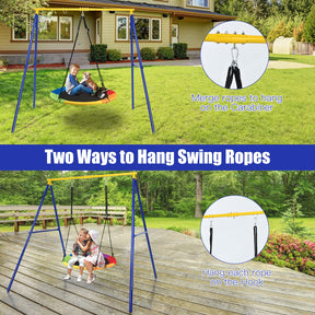 Heavy Duty Steel Swing Frame, 1.8M Large A-Frame Swing Stand w/Ground Stakes