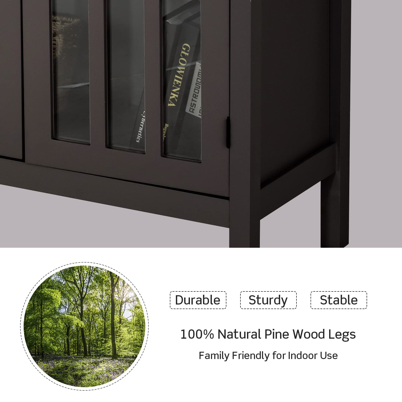 Storage Sideboard Cabinet, Free Standing Console Table Organizer